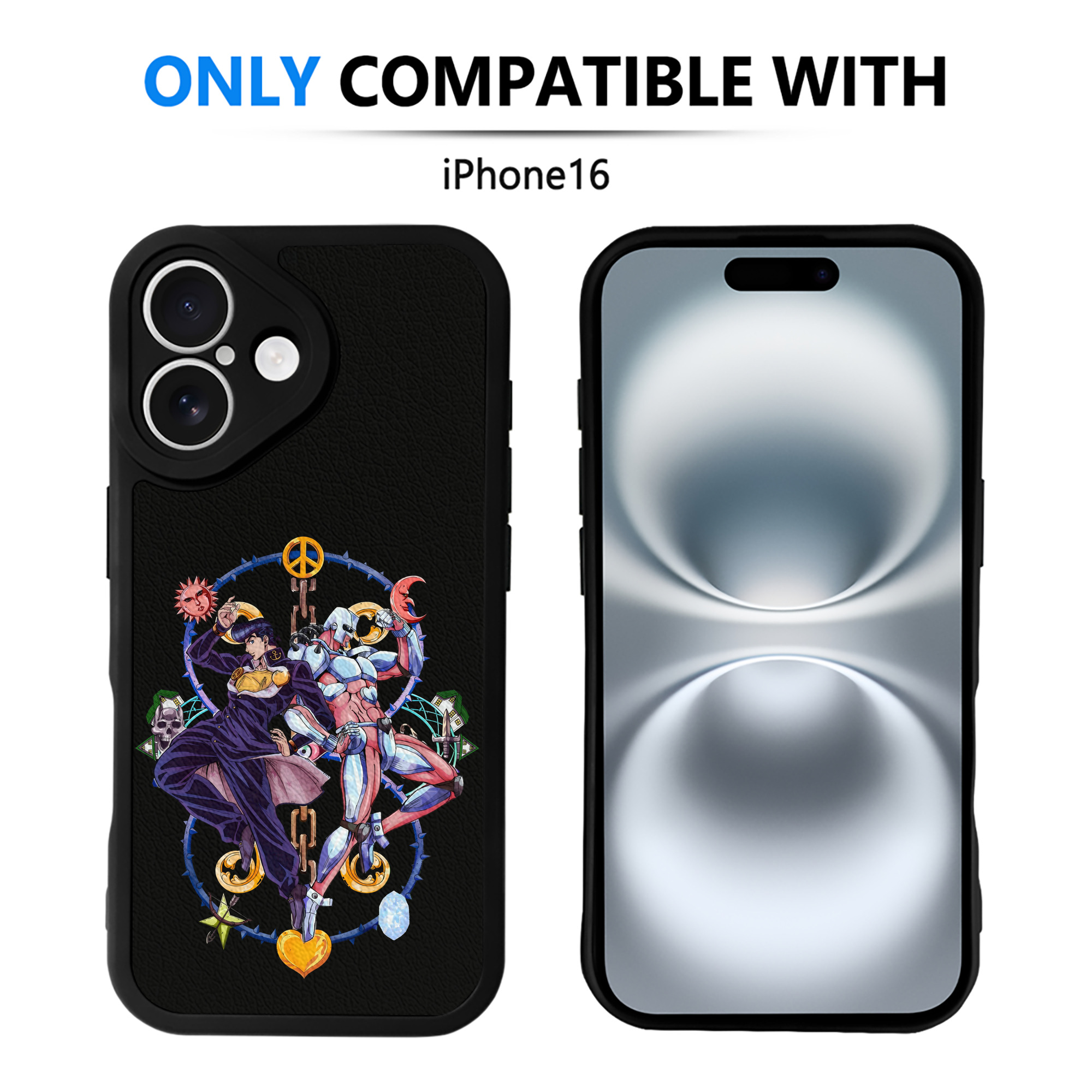 （画像用） ジョジョの奇妙な冒険 ひがしかた じょうすけ JoJo's Bizarre Adventure Higashikata Josuke 【iPhone 16シリーズ対応】シリコンスマホケース（レザー調） 材質：シリコン